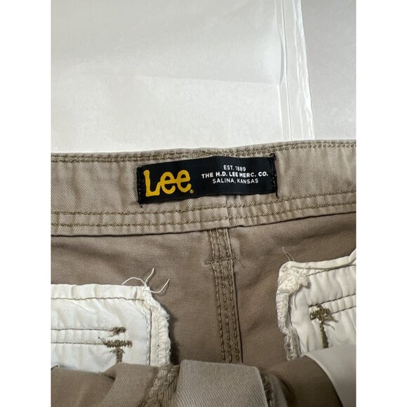 2 Pairs Lee & Unionbay Mens Cargo Shorts Size 34 Tan & Khaki - Picture 6 of 11